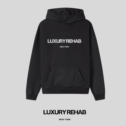 Luxury Rehab Black receipt Hoodie