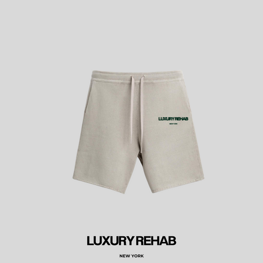 Beige Luxury Rehab Knit Shorts